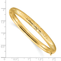 14k 4/16 Oversize Florentine Engraved Hinged Bangle Bracelet-FE4/16O