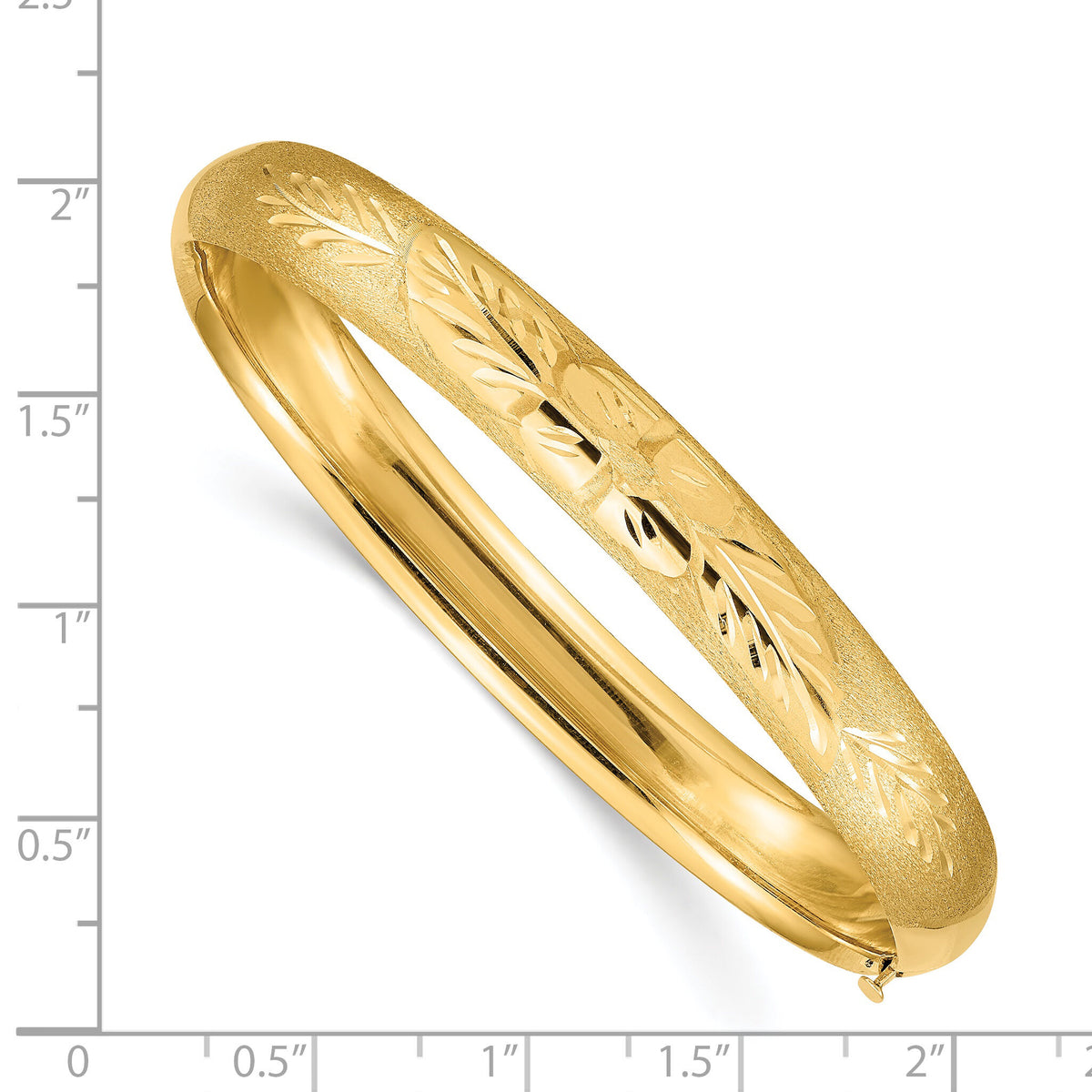 14k 5/16 Florentine Engraved Hinged Bangle Bracelet-FE5/16