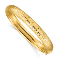 14k 5/16 Florentine Engraved Hinged Bangle Bracelet-FE5/16