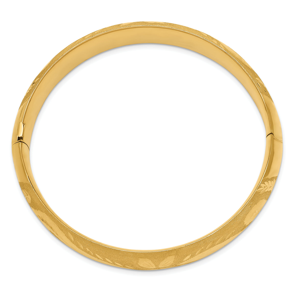 14k 9/16 Florentine Engraved Hinged Bangle Bracelet-FE9/16