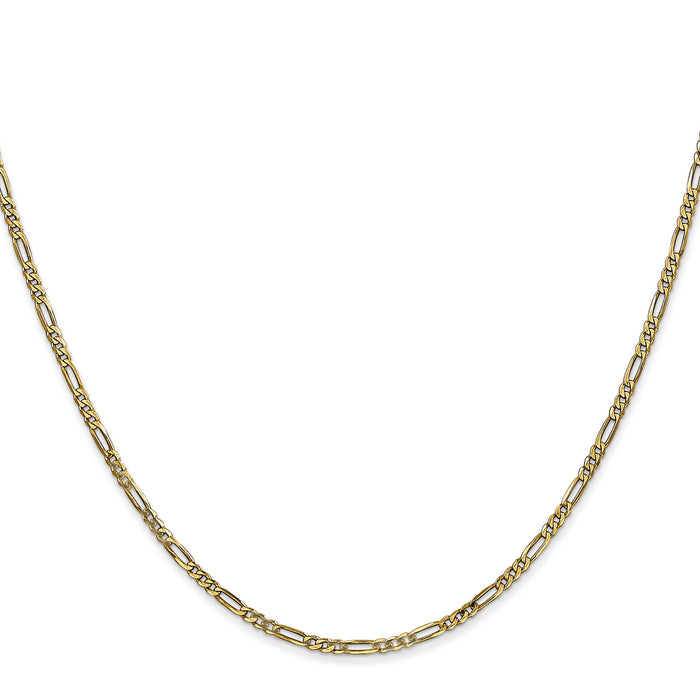 14k 1.8mm Flat Figaro Chain-FFL050-18