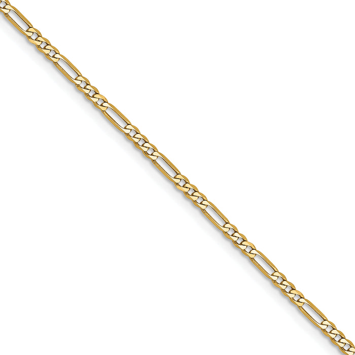 14k 1.8mm Flat Figaro Chain (100 inch Spool)-FFL050-100