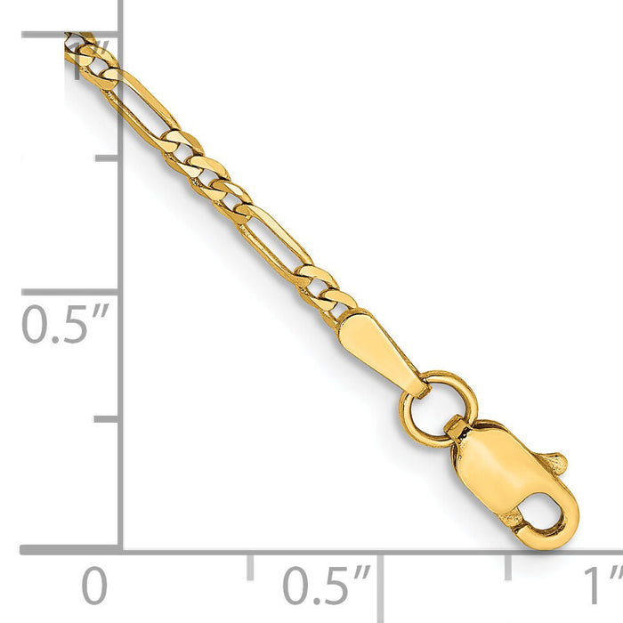 14k 1.8mm Flat Figaro Chain-FFL050-5.5