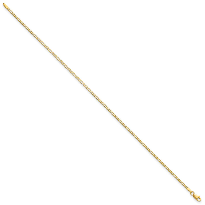 14k 1.8mm Flat Figaro Chain-FFL050-8