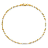 14k 1.8mm Flat Figaro Chain Anklet-FFL050-9