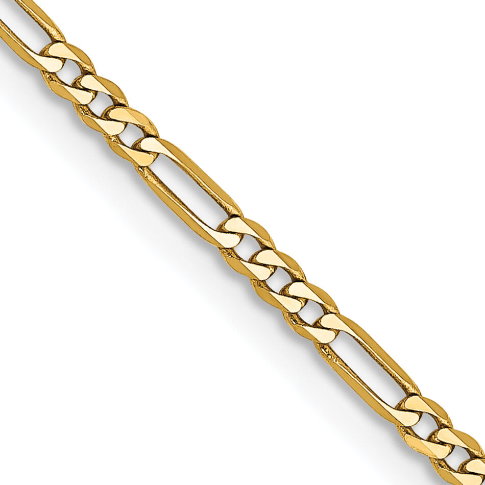 14k 1.8mm Flat Figaro Chain-FFL050-16