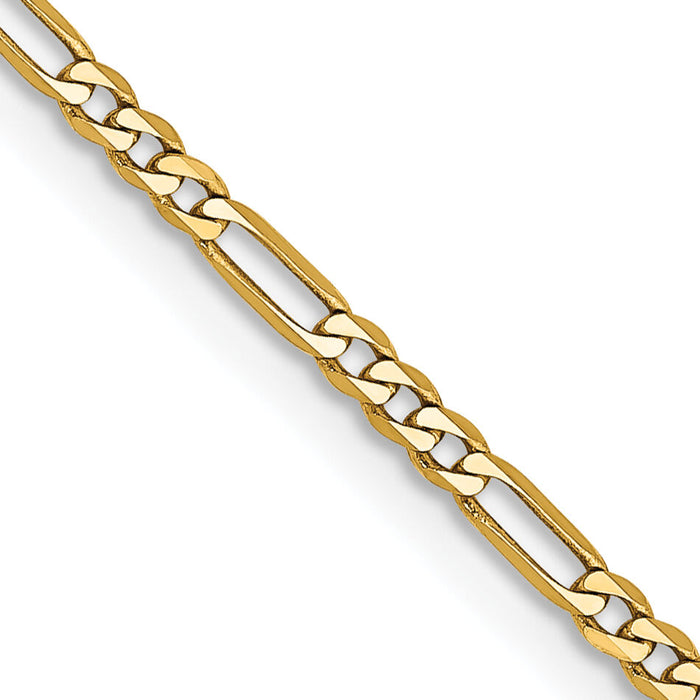 14k 1.8mm Flat Figaro Chain-FFL050-16