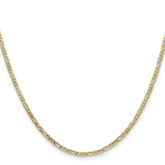 14k 2.25mm Flat Figaro Chain-FFL060-16