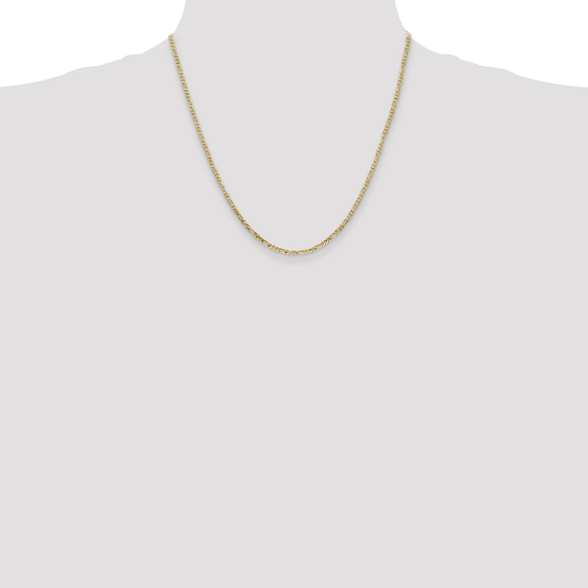 14k 2.25mm Flat Figaro Chain-FFL060-20