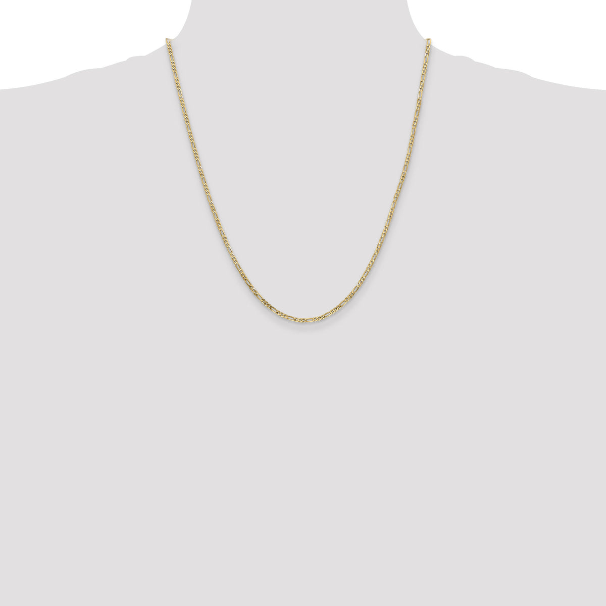 14k 2.25mm Flat Figaro Chain-FFL060-22