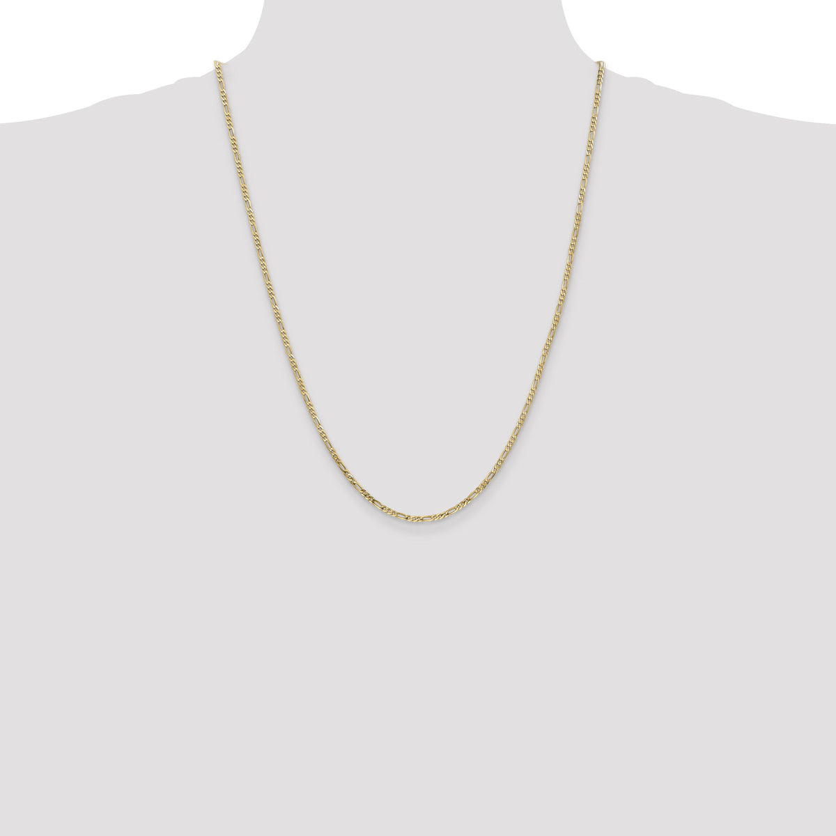 14k 2.25mm Flat Figaro Chain-FFL060-24