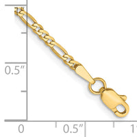 14k 2.25mm Flat Figaro Chain-FFL060-5.5