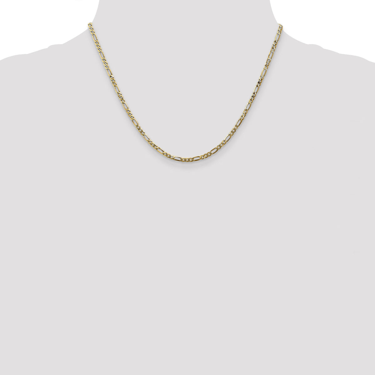 14k 2.75mm Flat Figaro Chain-FFL070-18