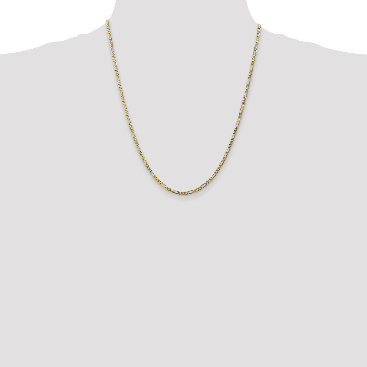14k 2.75mm Flat Figaro Chain-FFL070-22