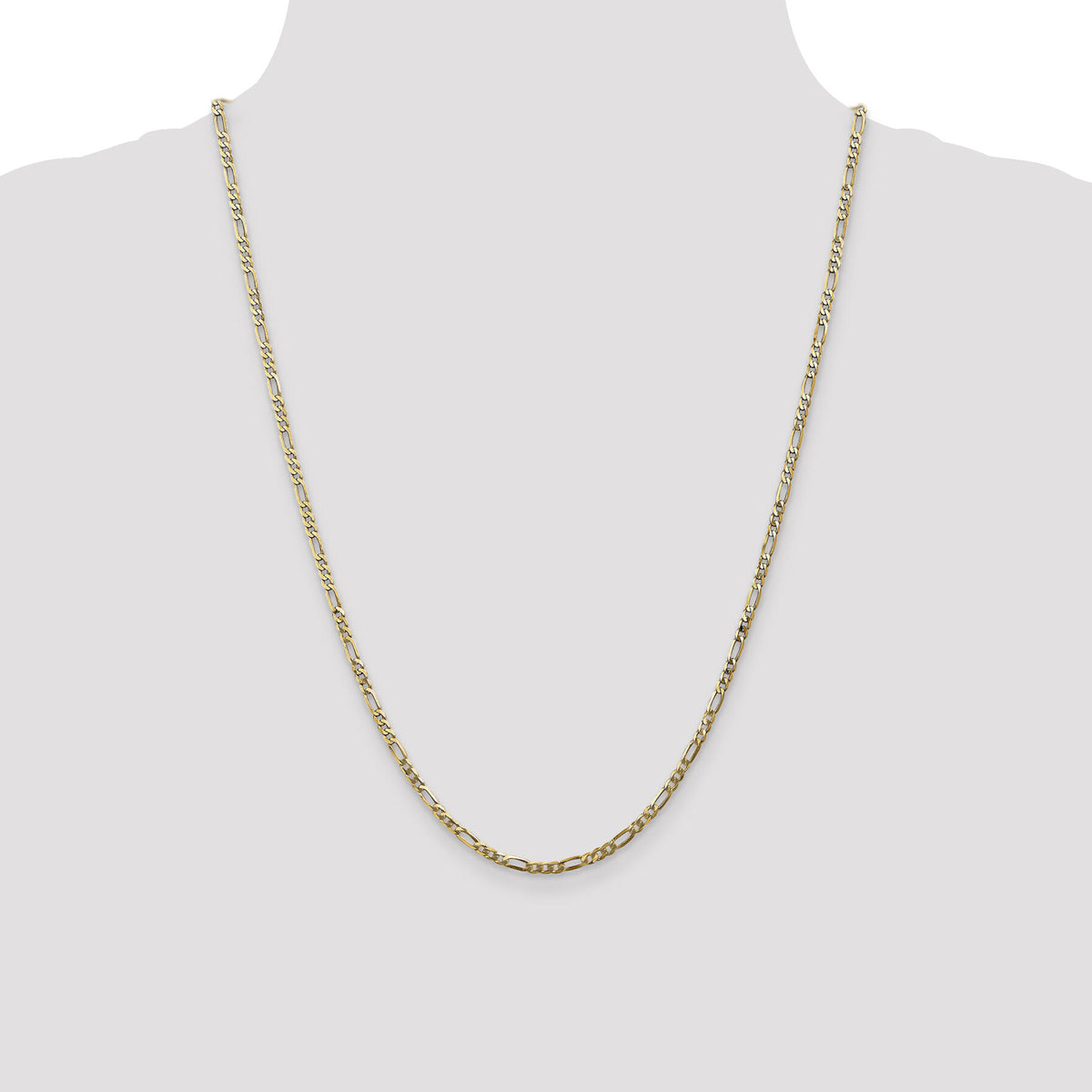 14k 2.75mm Flat Figaro Chain-FFL070-24