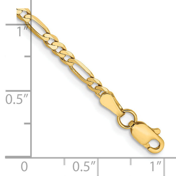 14k 2.75mm Flat Figaro Chain-FFL070-7