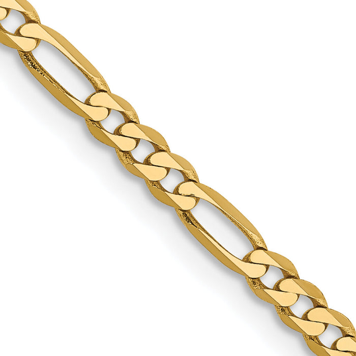 14k 2.75mm Flat Figaro Chain-FFL070-16