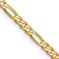 14k 2.75mm Flat Figaro Chain-FFL070-30