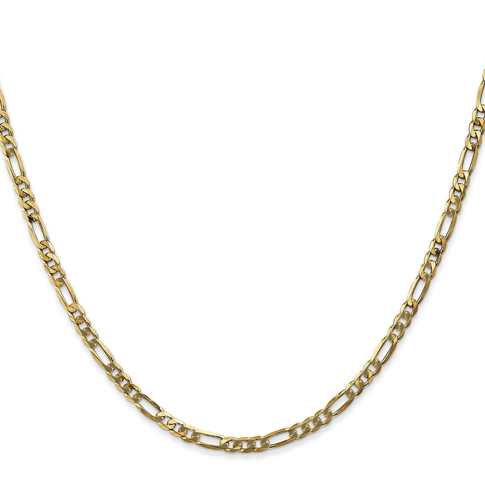14k 3mm Flat Figaro Chain-FFL080-16