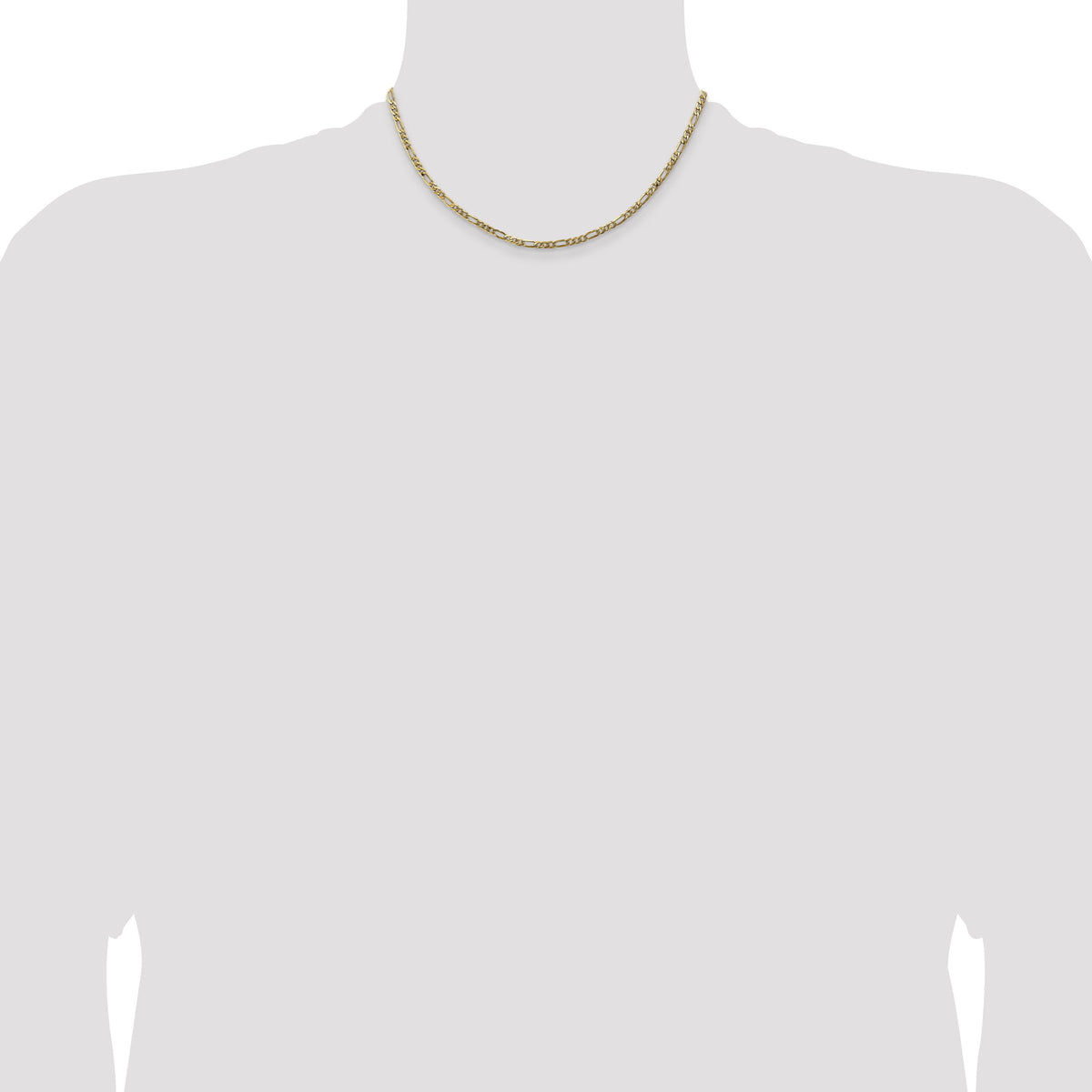 14k 3mm Flat Figaro Chain-FFL080-16