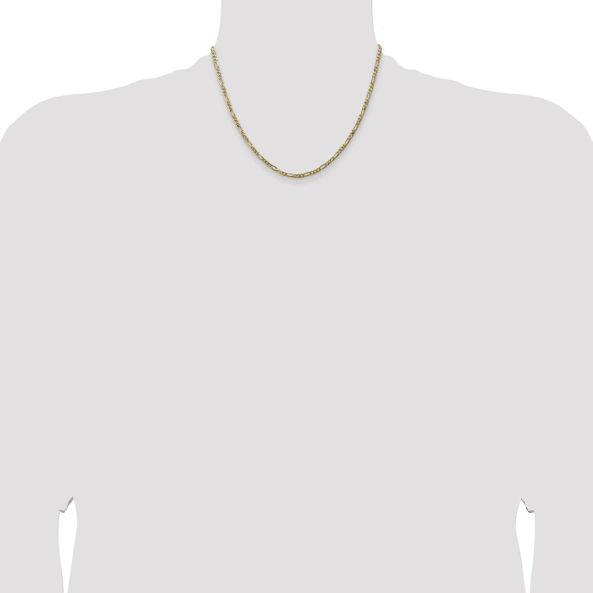 14k 3mm Flat Figaro Chain-FFL080-18