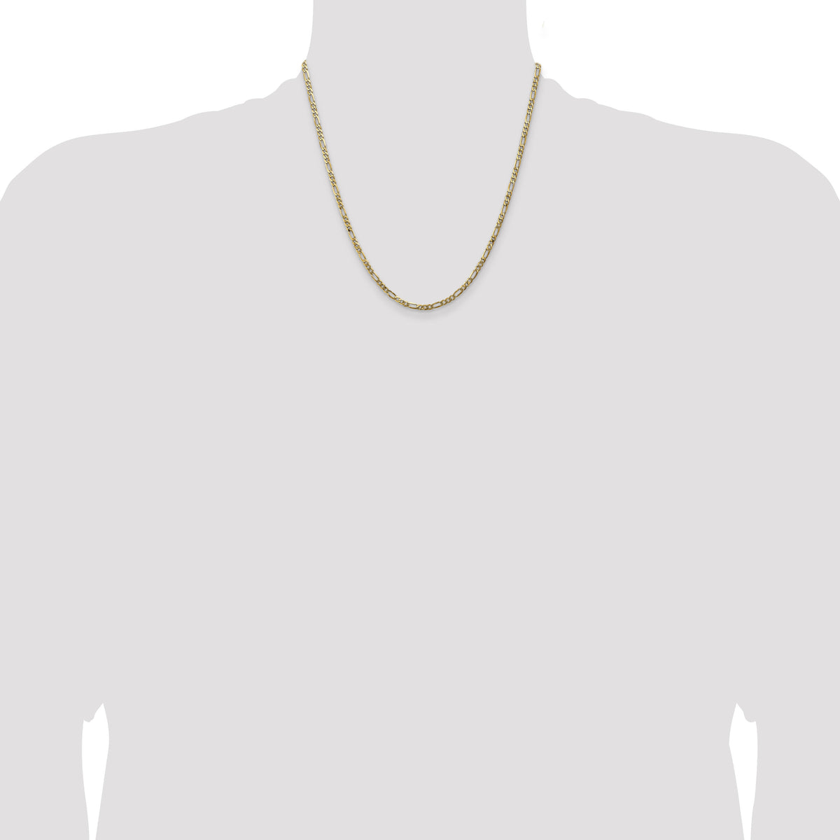 14k 3mm Flat Figaro Chain-FFL080-20