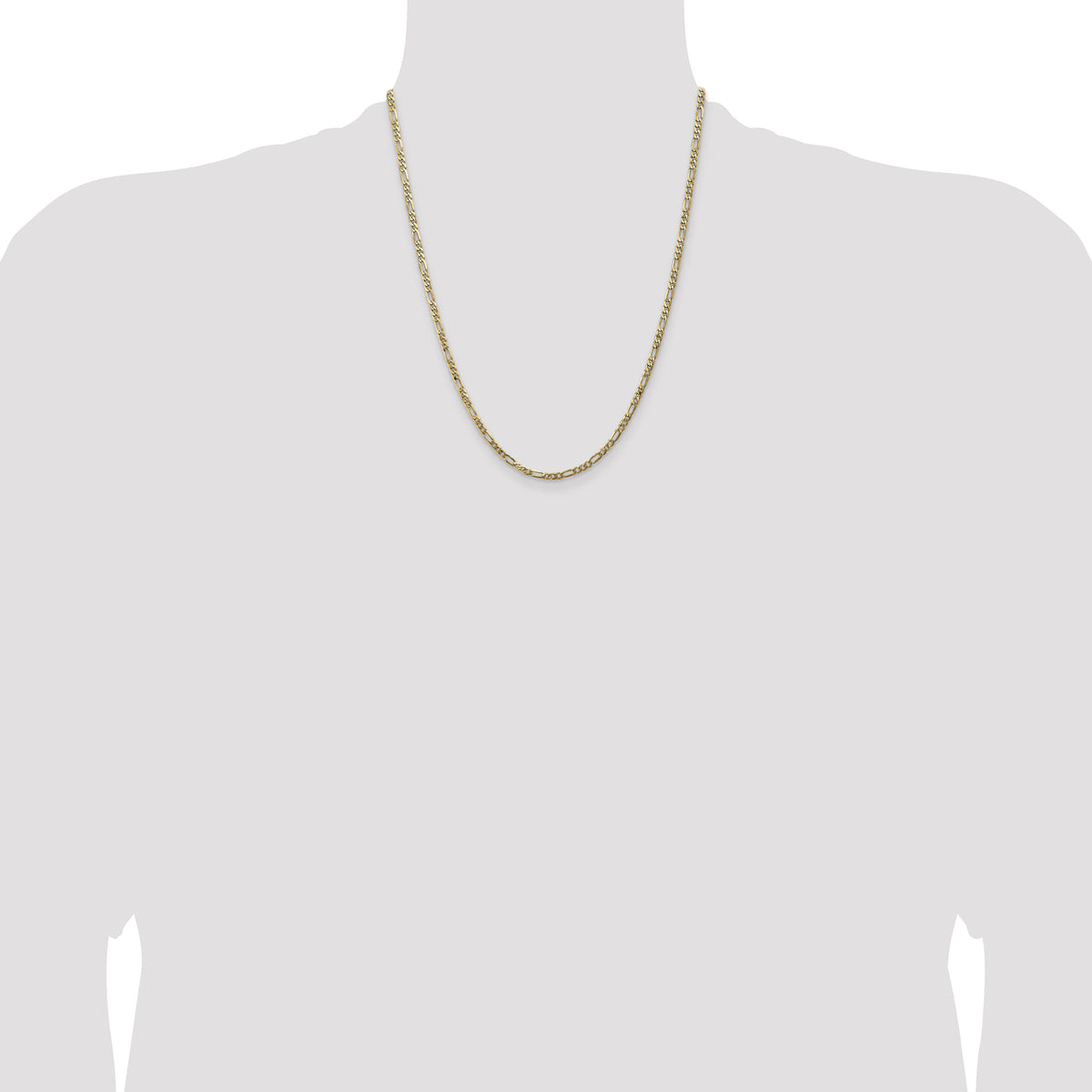 14k 3mm Flat Figaro Chain-FFL080-22