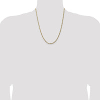 14k 3mm Flat Figaro Chain-FFL080-22