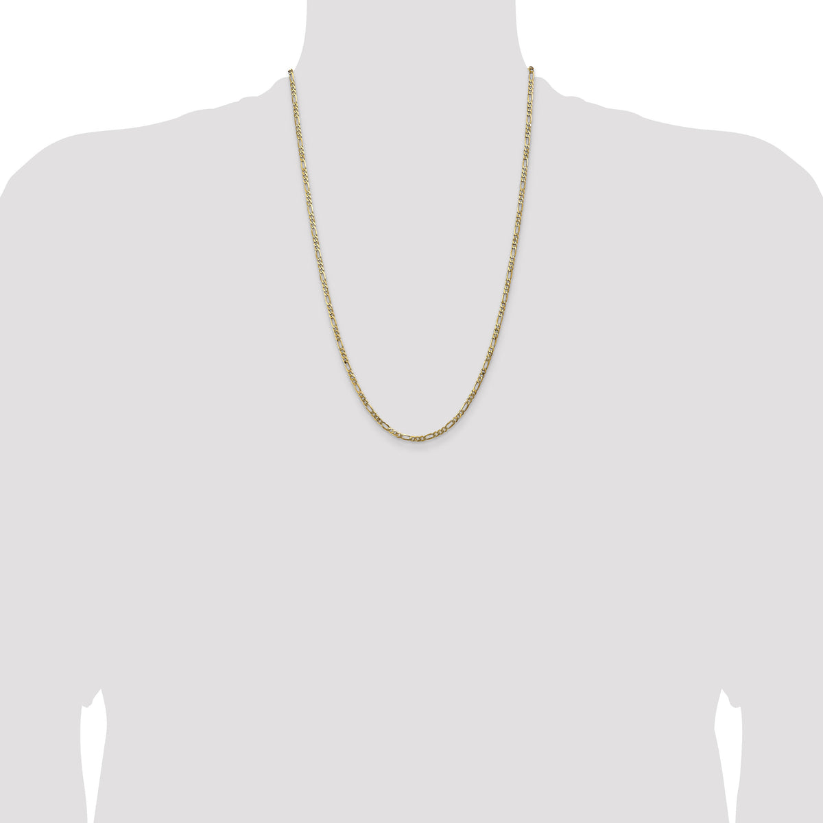 14k 3mm Flat Figaro Chain-FFL080-24