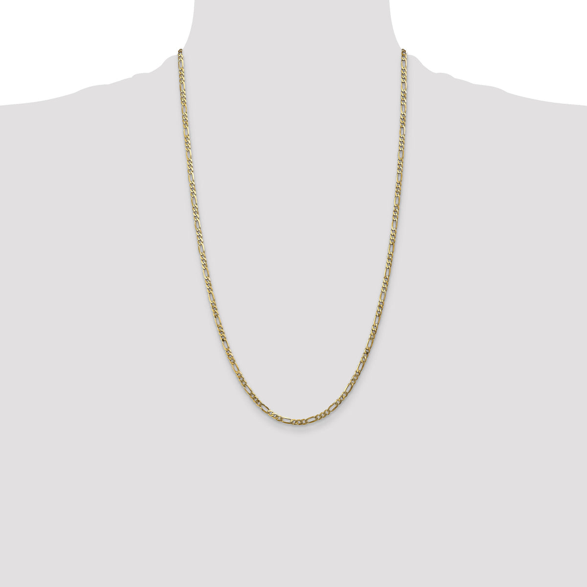 14k 3mm Flat Figaro Chain-FFL080-26