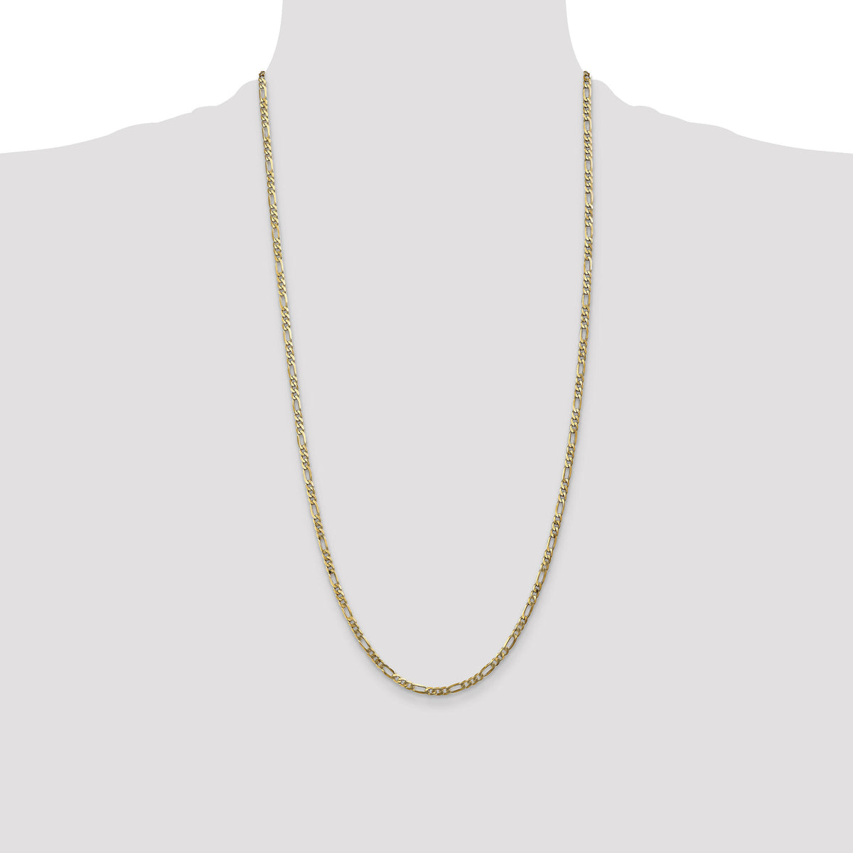 14k 3mm Flat Figaro Chain-FFL080-28