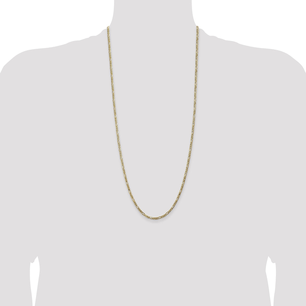 14k 3mm Flat Figaro Chain-FFL080-30