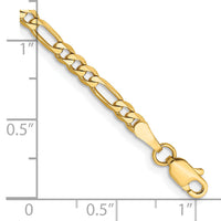 14k 3mm Flat Figaro Chain-FFL080-6