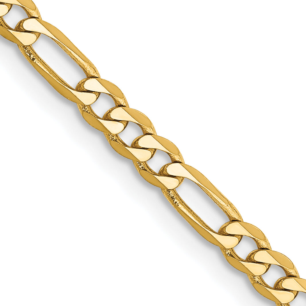 14k 3mm Flat Figaro Chain-FFL080-18