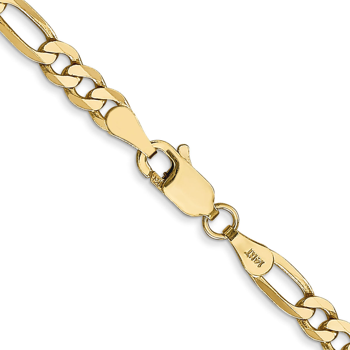 14k 4mm Flat Figaro Chain-FFL100-24