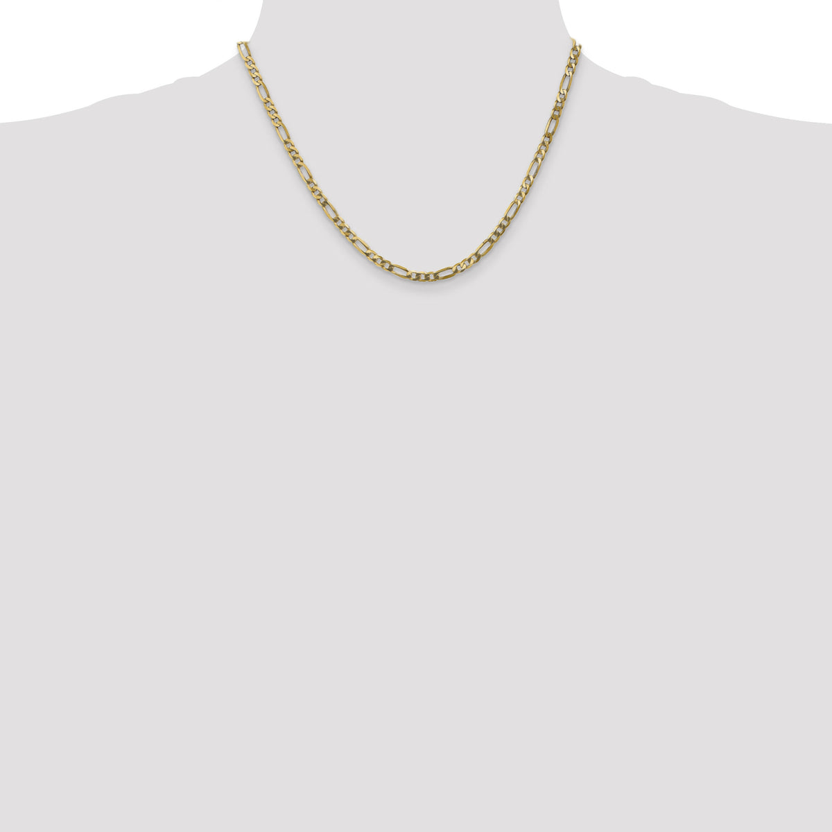 14k 4mm Flat Figaro Chain-FFL100-20