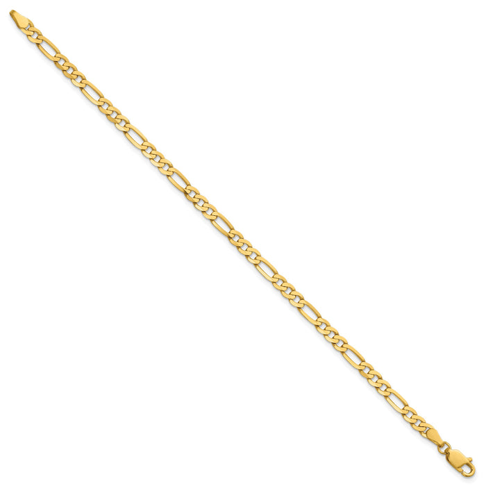 14k 4mm Flat Figaro Chain-FFL100-8