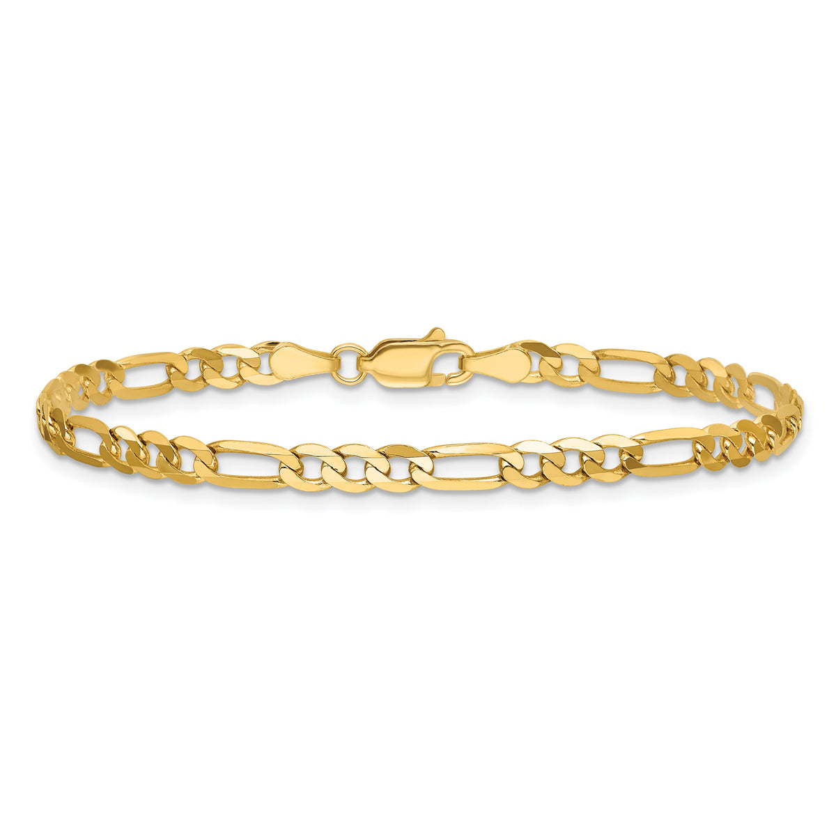 14k 4mm Flat Figaro Chain-FFL100-9