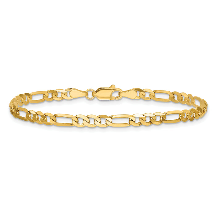 14k 4mm Flat Figaro Chain-FFL100-9