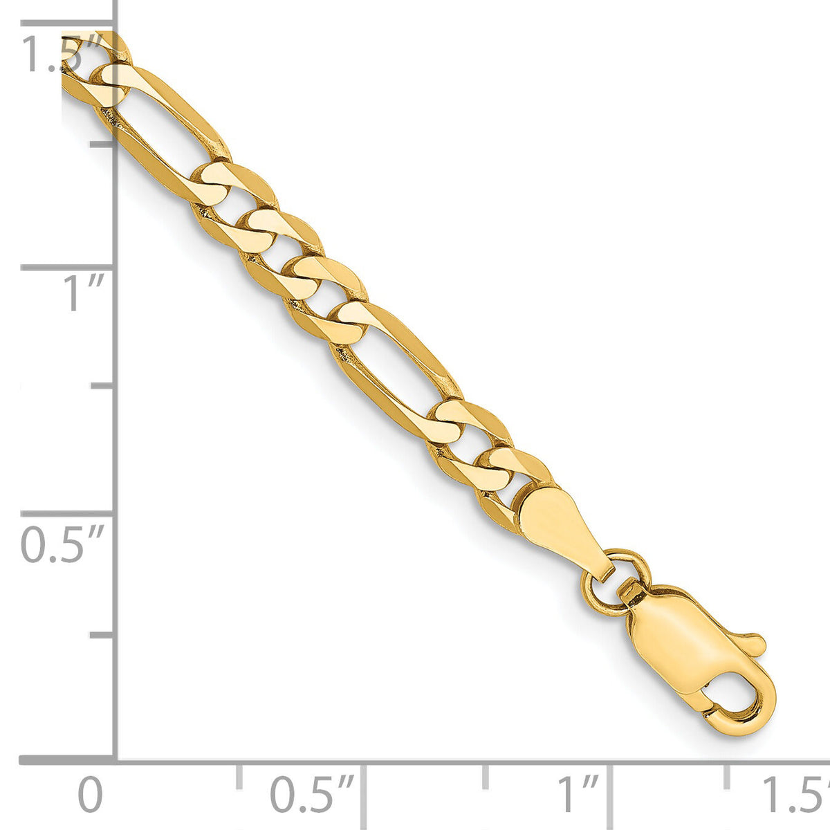 14k 4mm Flat Figaro Chain-FFL100-7