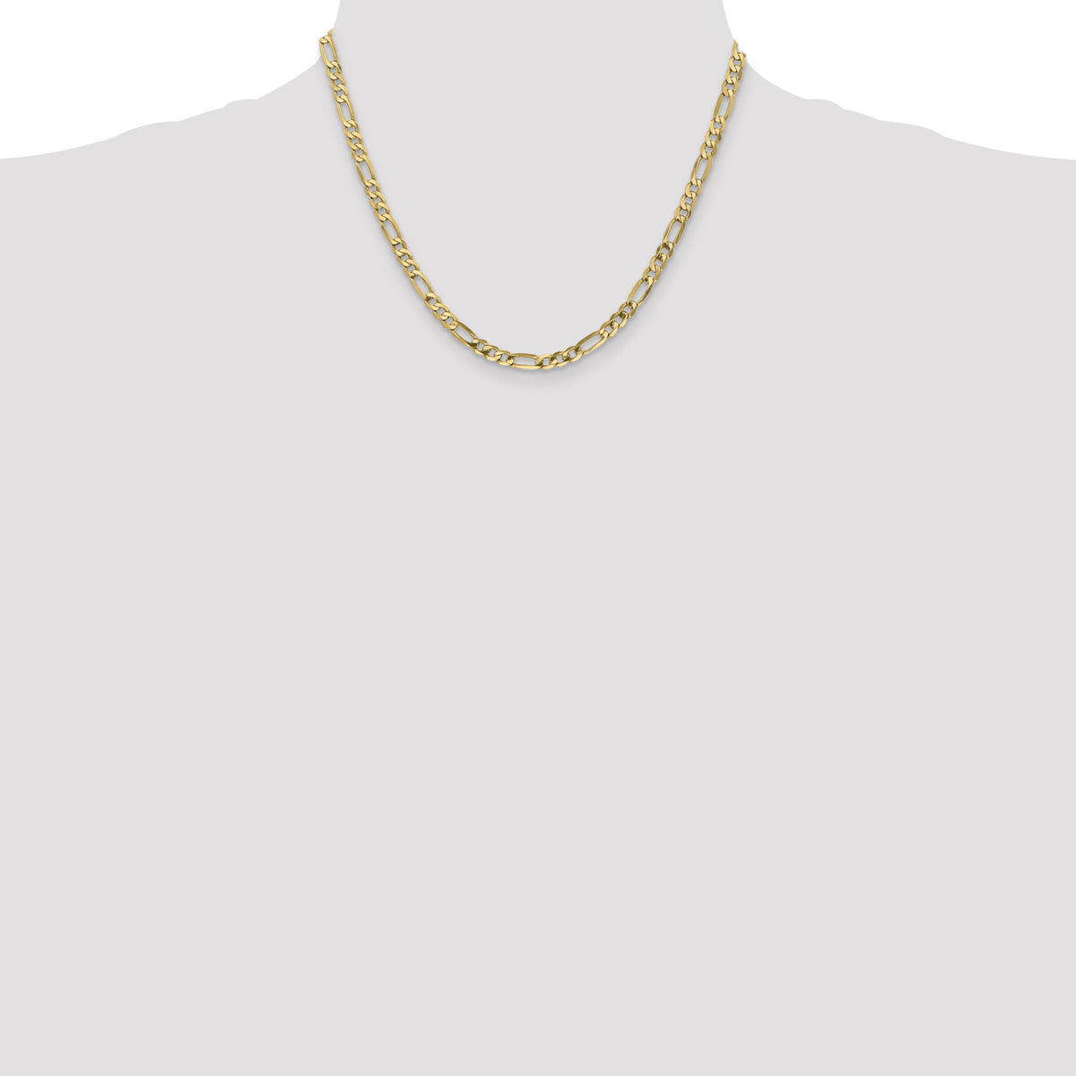 14k 4.75mm Flat Figaro Chain-FFL120-18