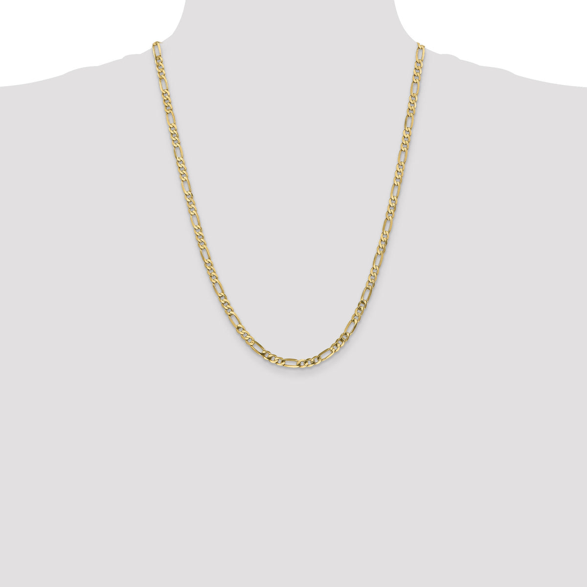 14k 4.75mm Flat Figaro Chain-FFL120-24