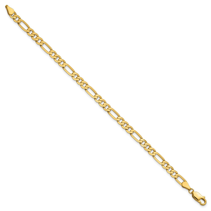 14k 4.75mm Flat Figaro Chain-FFL120-7