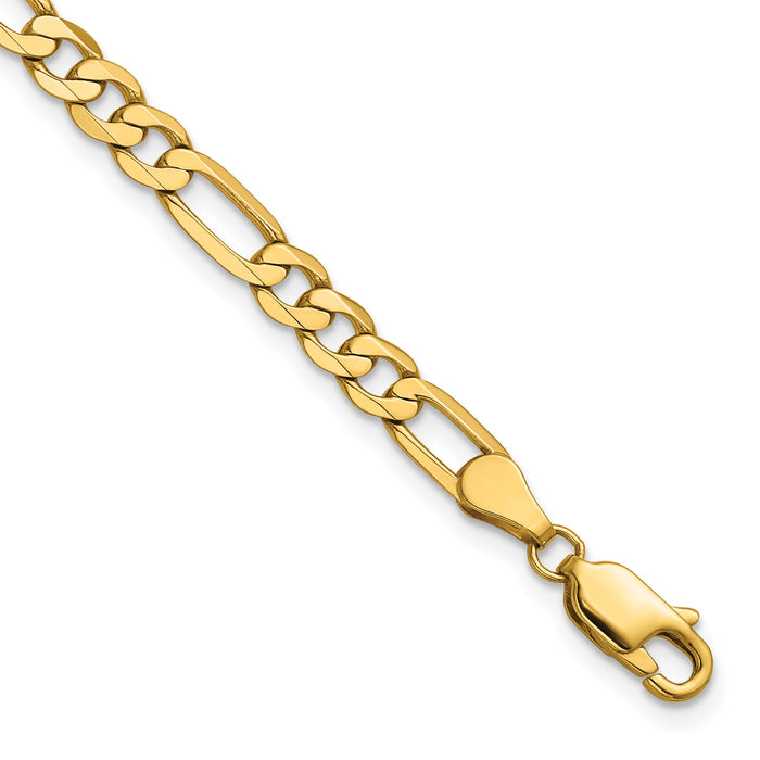 14k 4.75mm Flat Figaro Chain-FFL120-7