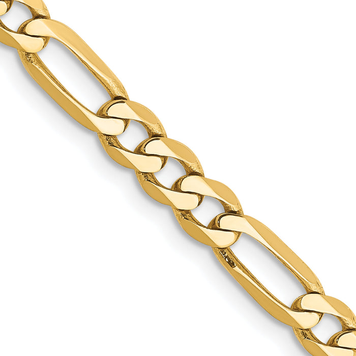 14k 4.75mm Flat Figaro Chain-FFL120-16