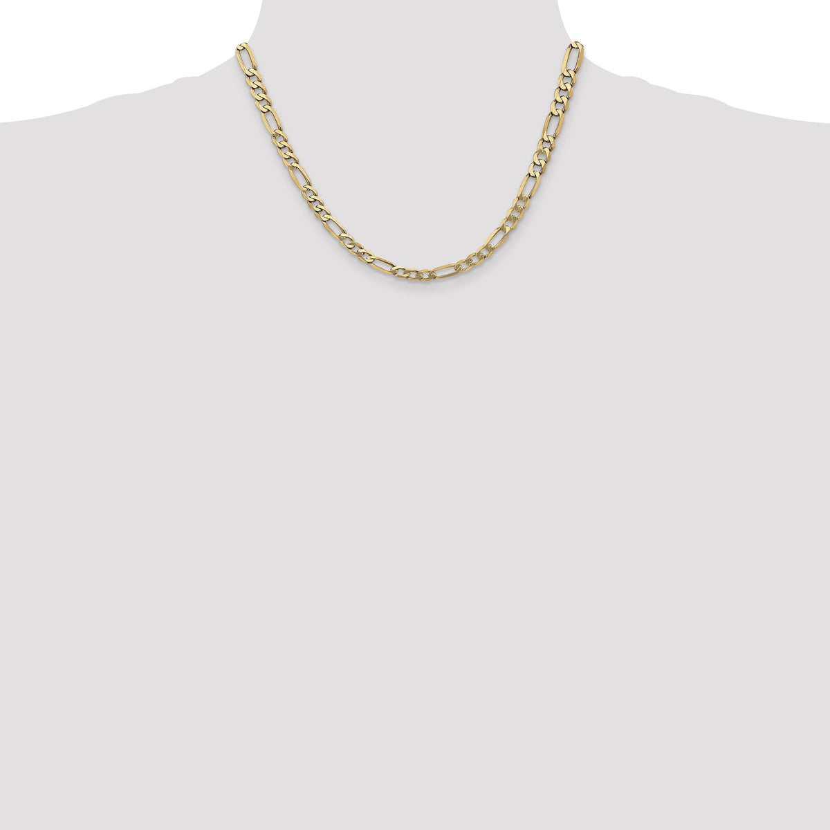 14k 5.25mm Flat Figaro Chain-FFL140-18