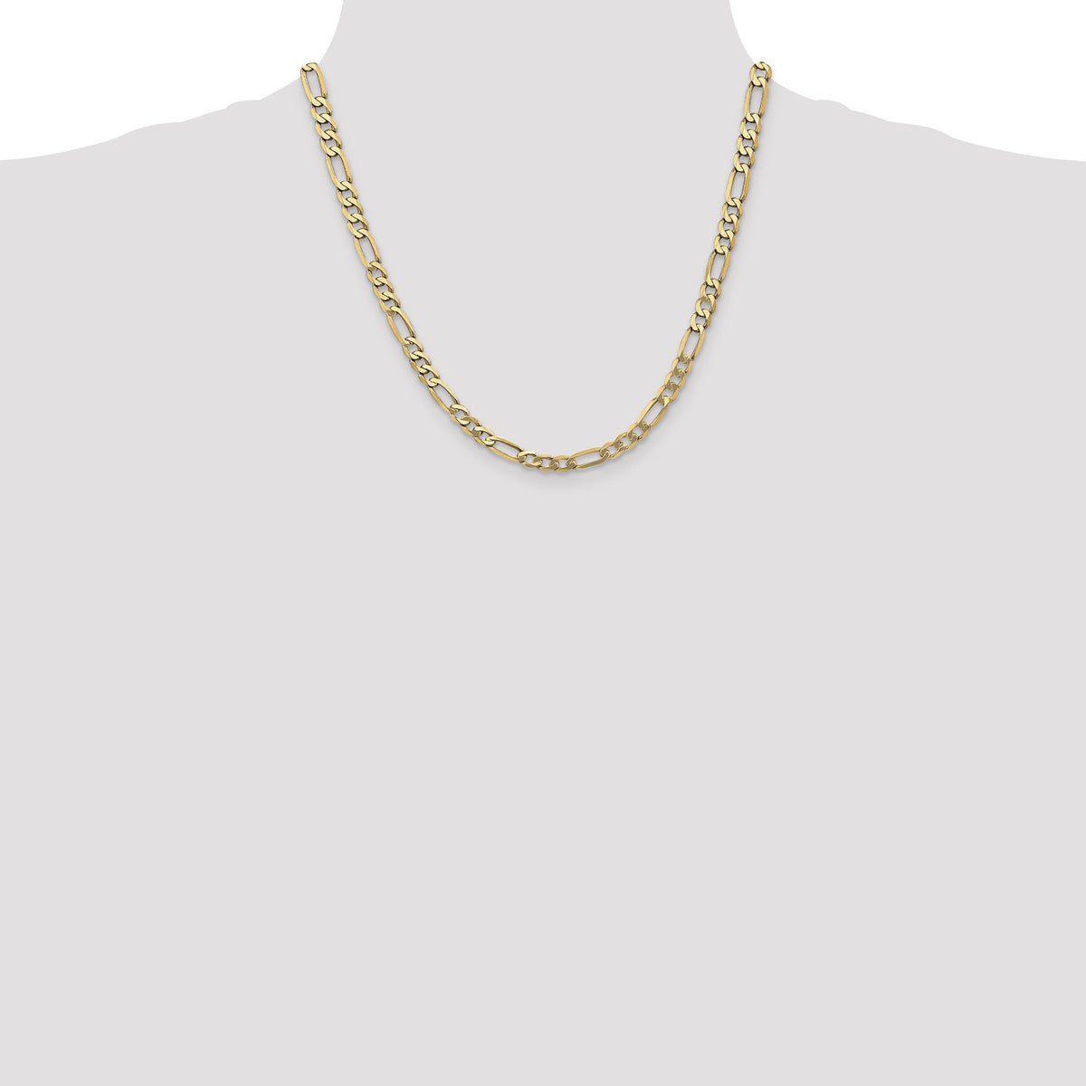 14k 5.25mm Flat Figaro Chain-FFL140-20
