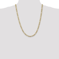 14k 5.25mm Flat Figaro Chain-FFL140-24