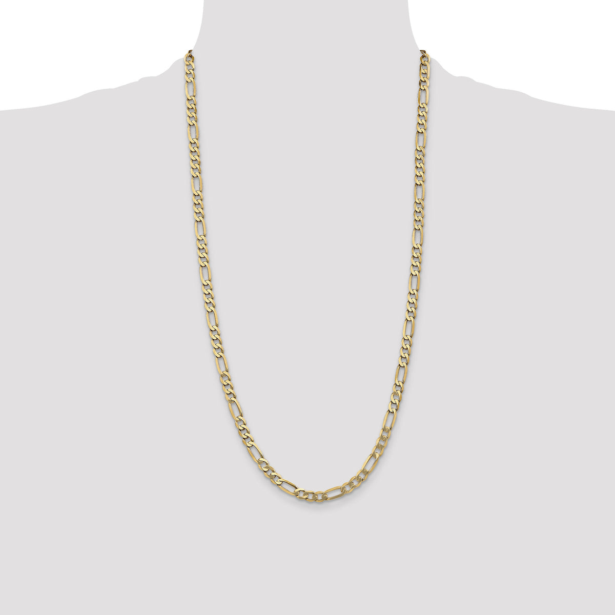 14k 5.25mm Flat Figaro Chain-FFL140-28