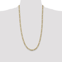14k 5.25mm Flat Figaro Chain-FFL140-28